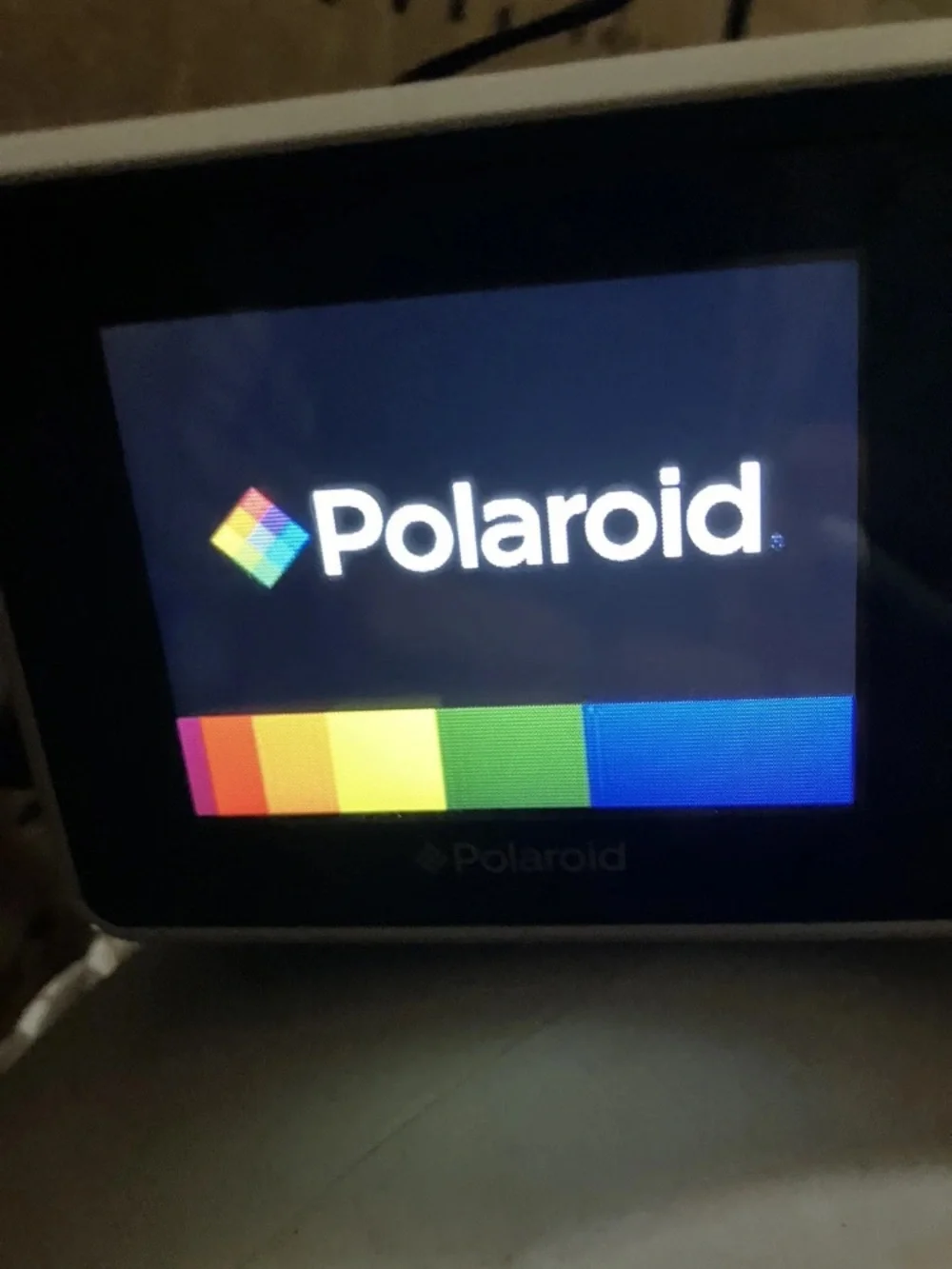 Polaroid White Instant Print Digital Camera with Rainbow Stripe Accent